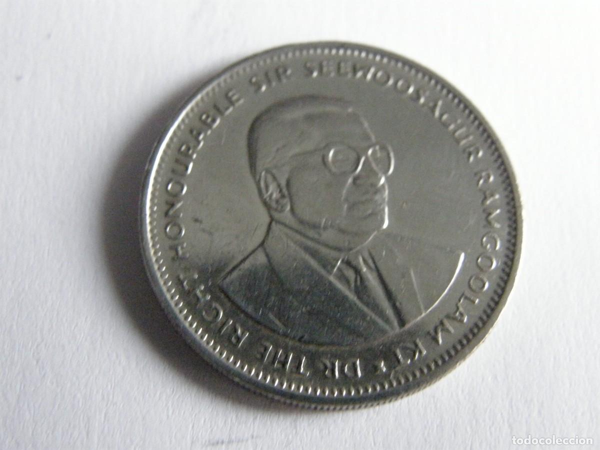 Monedas antiguas de Asia: Mauricio &ndash; 1 Rupee 1990, Sir Seewoosagur Ramgoolam - &rdquo;Padre de la Naci&oacute;n&rdquo; - Cupron&iacute;quel - KM #70