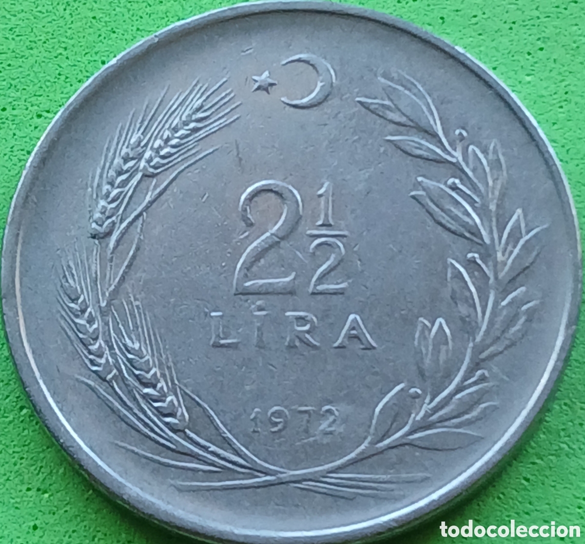 Monedas antiguas de Asia: Turqu&iacute;a 2&frac12; liras 1972 km#893.2