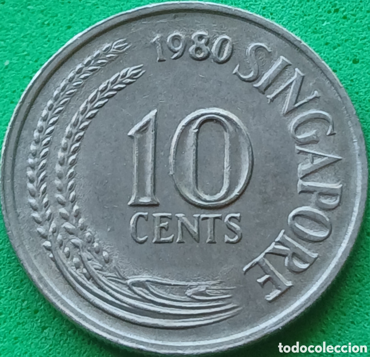 Monedas antiguas de Asia: Singapur 10 cents 1980 km#3 sin marca de ceca