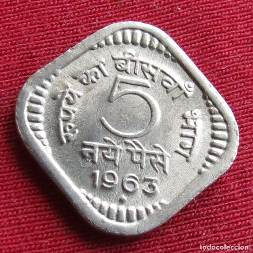 Monedas antiguas de Asia: India 5 naye paise 1963 B KM# 16 Lt 157 *V2
