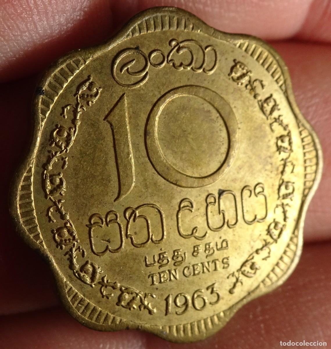 Monedas antiguas de Asia: MONEDA 10 CENTIMOS CEIL&Aacute;N 1963, VER FOTOS
