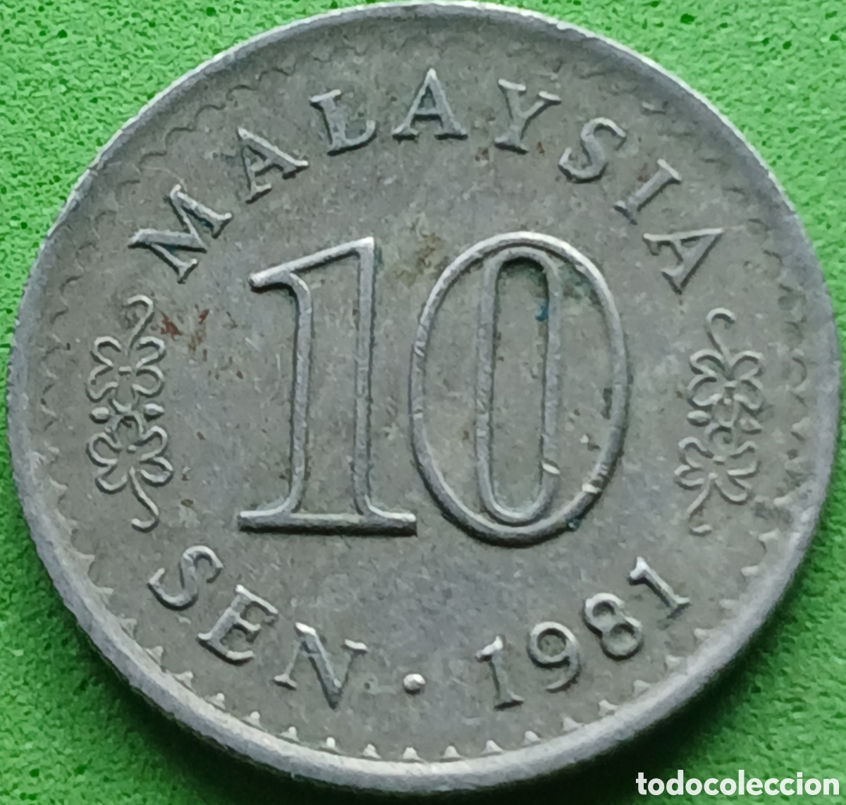 Monedas antiguas de Asia: Malasia 10 sen 1981 km#3 sin marca de ceca