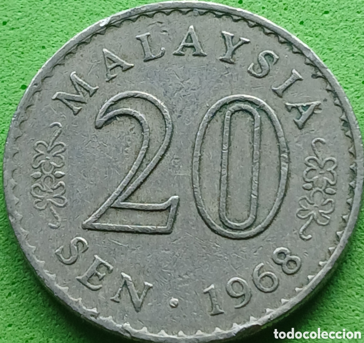 Monedas antiguas de Asia: Malasia 20 sen 1968 km#4