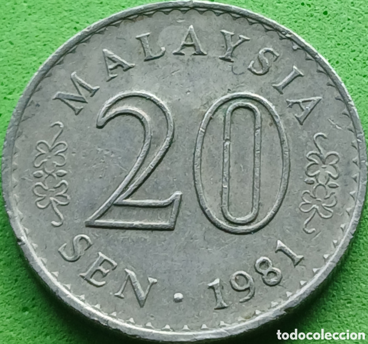Monedas antiguas de Asia: Malasia 20 sen 1981 km#4 sin marca de ceca