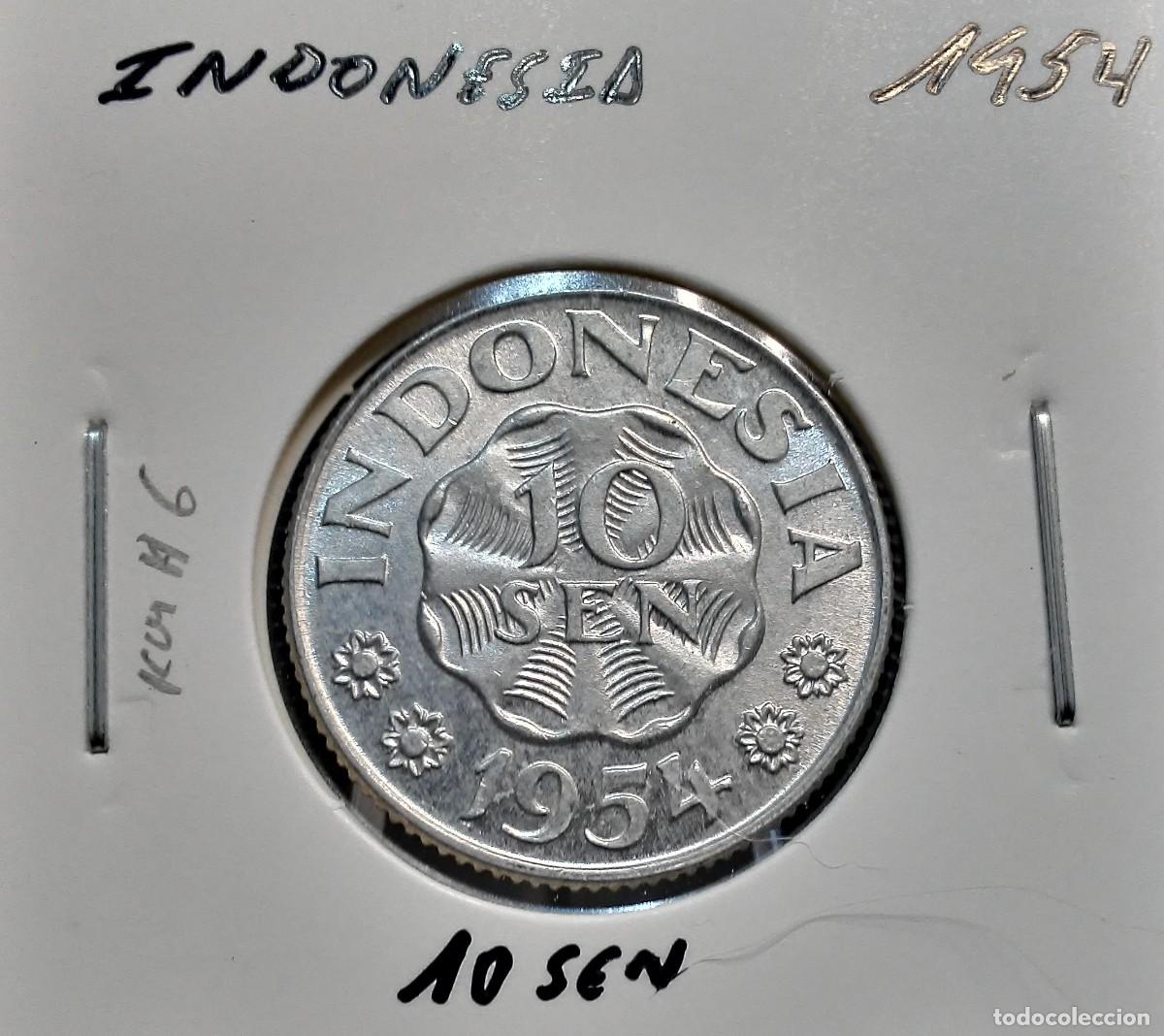 Monedas antiguas de Asia: INDONESIA 10 SEN 1954 KM#6 SC UNC.