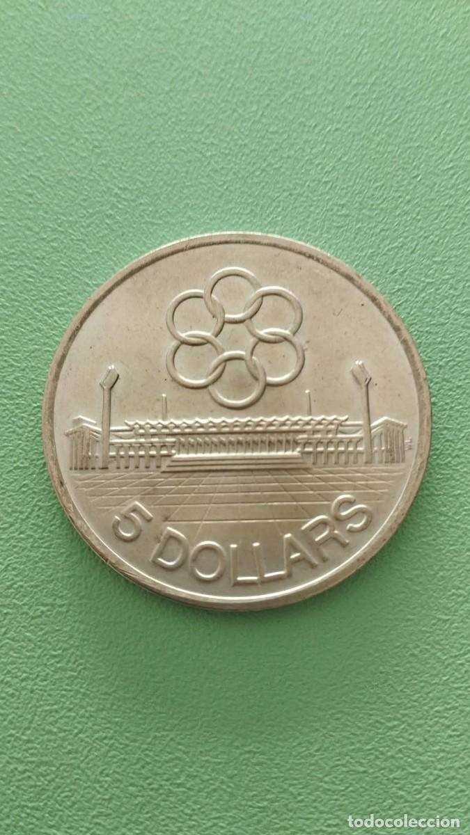 Monedas antiguas de Asia: Moneda de plata de 5 d&oacute;lares de Singapore