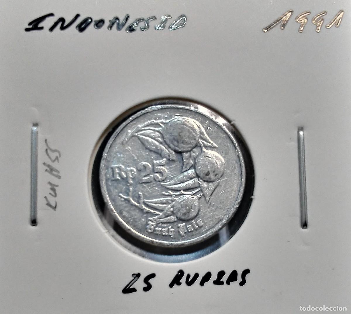 Monedas antiguas de Asia: INDONESIA 25 RUPIAS 1991 KM#55 MBC.