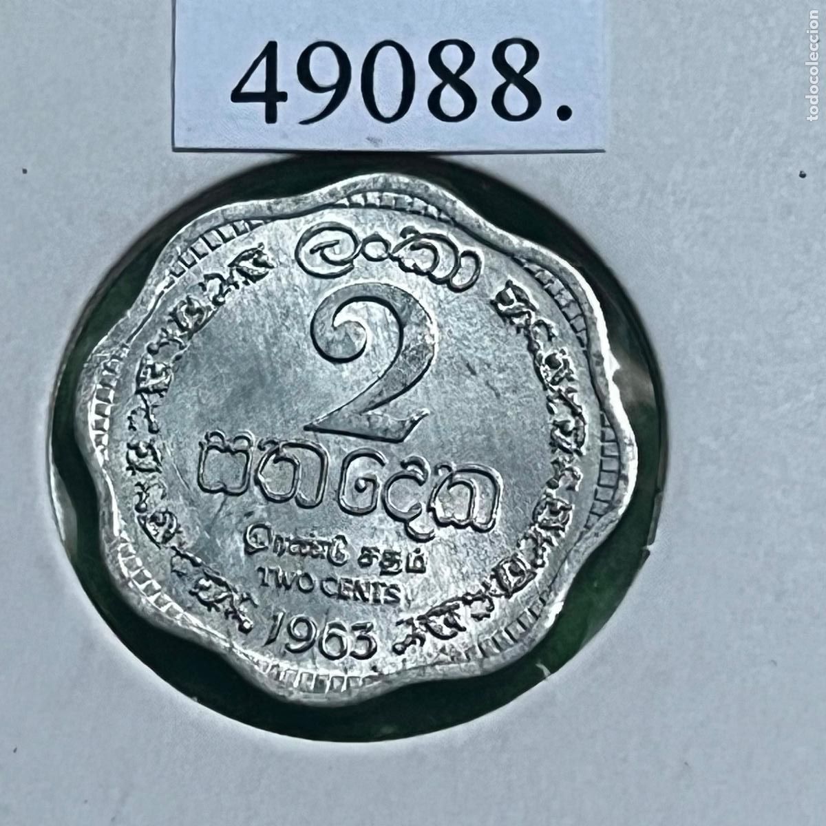 Monedas antiguas de Asia: Sri Lanka 2 c&eacute;ntimos 1963, antes Ceylon - Foto 2