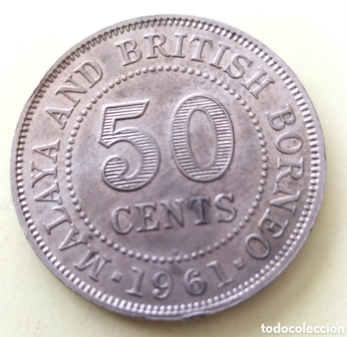 Monedas antiguas de Asia: Monedas 50 Sen 1961H Malaya Y Bormeo Brit&aacute;nico.