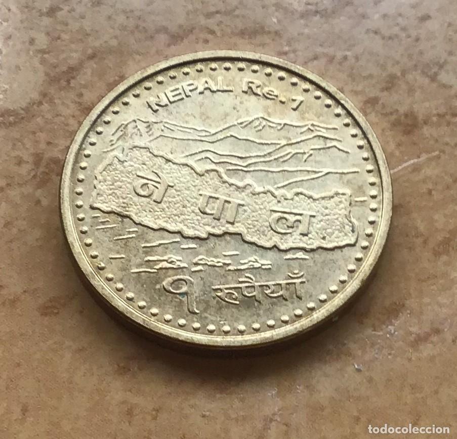 Monedas antiguas de Asia: 1 rupia de Nepal. A&ntilde;o 2007