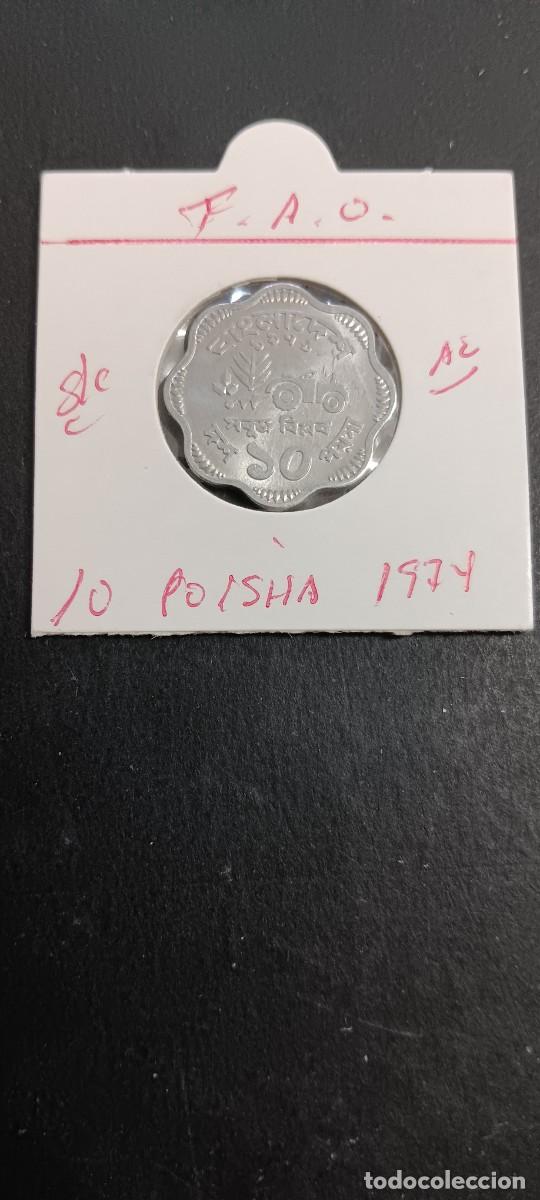Monedas antiguas de Asia: BANGLADESH 10 POISHA 1974 S/C KM=7 (ALUMINIO) FAO