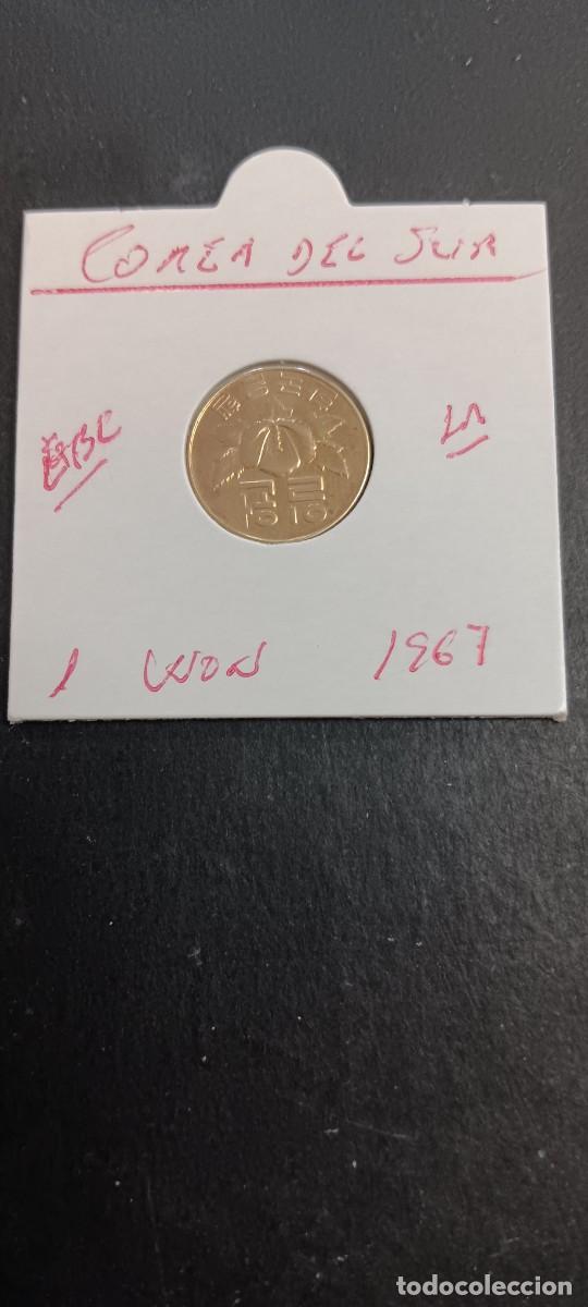 Monedas antiguas de Asia: COREA DEL SUR 1 WON 1967 EBC KM=4 (LAT&Oacute;N)