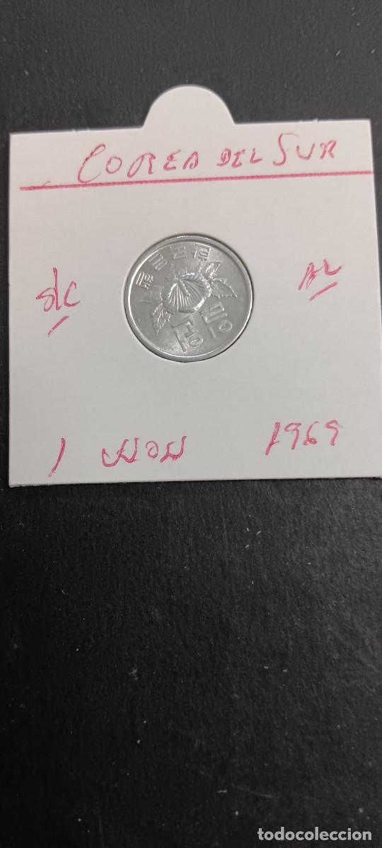 Monedas antiguas de Asia: COREA DEL SUR 1 WON 1969 S/C KM=4a (ALUMINIO)