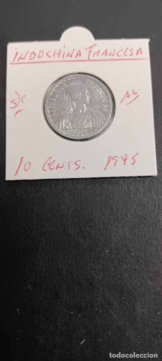 Monedas antiguas de Asia: INDOCHINA FRANCESA 10 CENTIMOS 1945 S/C KM=28.1 (ALUMINIO)