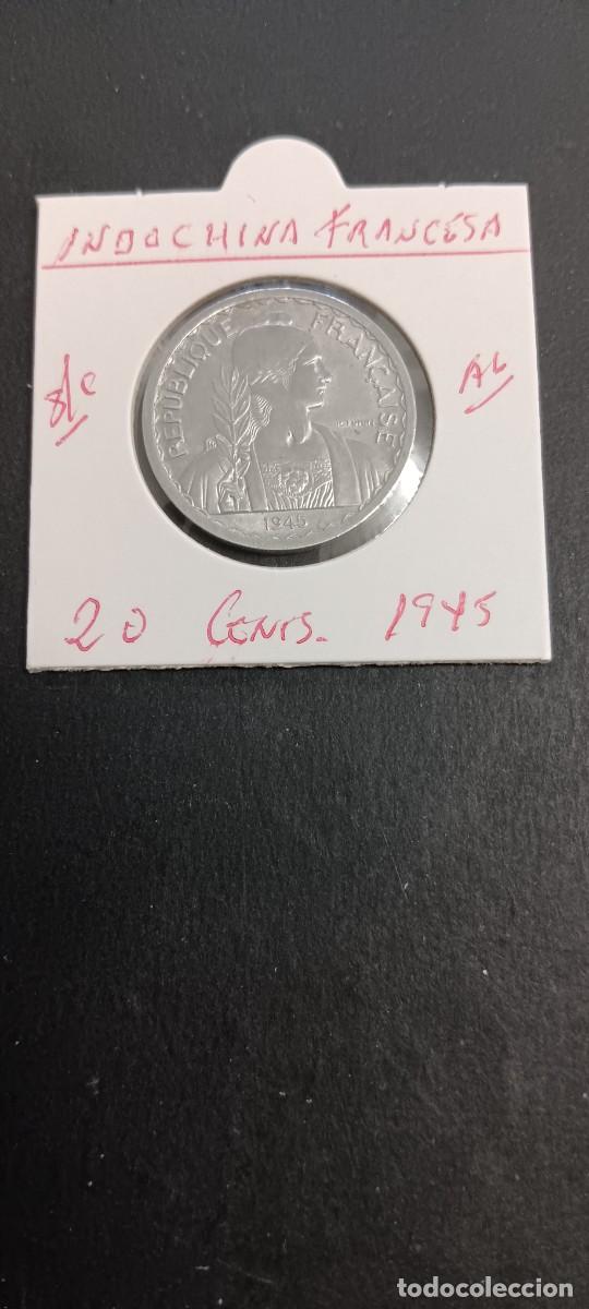Monedas antiguas de Asia: INDOCHINA FRANCESA 20 CENTIMOS 1945 S/C KM=29.1 (ALUMINIO)
