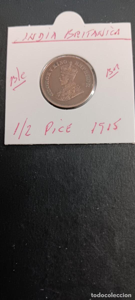Monedas antiguas de Asia: INDIA BRITANICA 1/2 PICE 1915 BC KM=510 (BRONCE) GEORGE V
