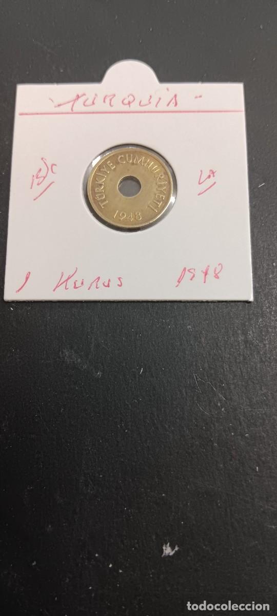 Monedas antiguas de Asia: TURQUIA 1 KURUS 1948 BC KM=881 (LAT&Oacute;N)