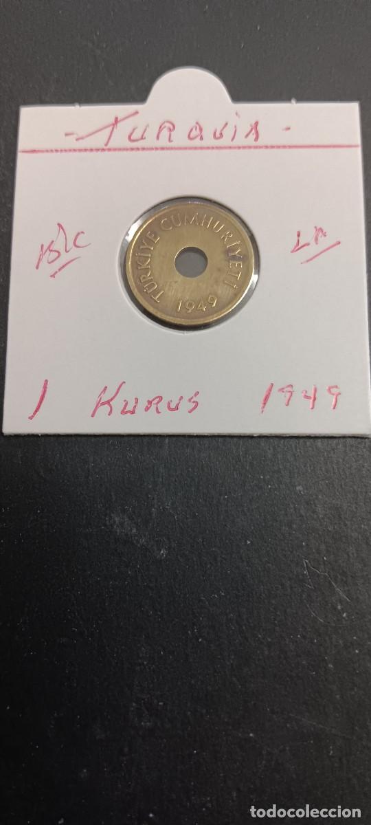 Monedas antiguas de Asia: TURQUIA 1 KURUS 1949 BC KM=881 (LAT&Oacute;N)