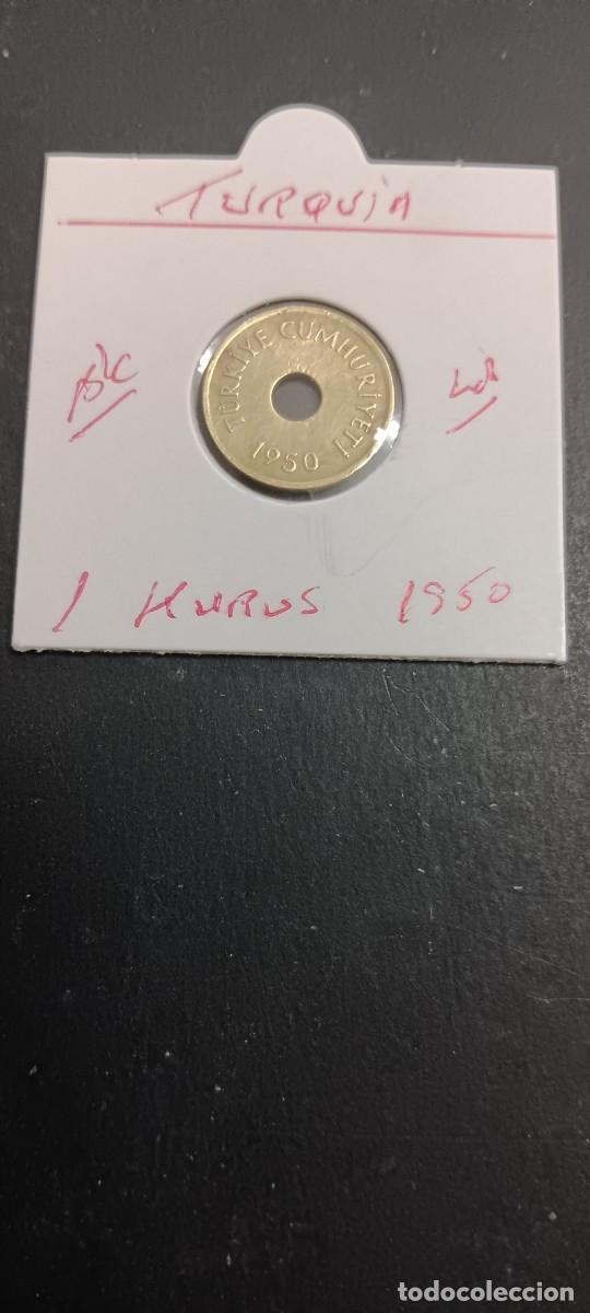 Monedas antiguas de Asia: TURQUIA 1 KURUS 1950 BC KM=881 (LAT&Oacute;N)