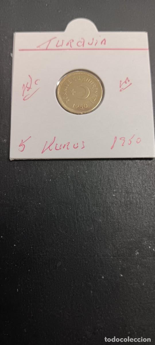 Monedas antiguas de Asia: TURQUIA 5 KURUS 1950 BC KM=887 (LAT&Oacute;N)