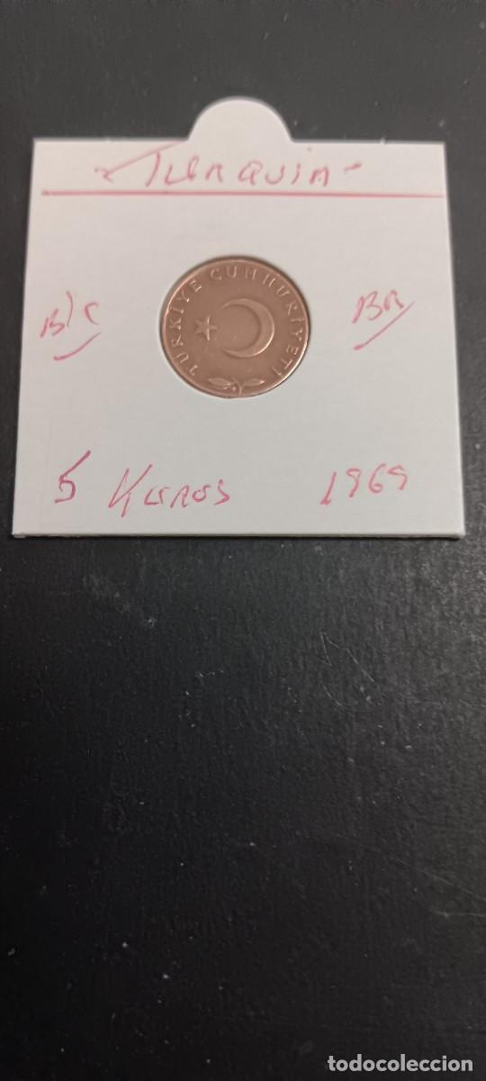 Monedas antiguas de Asia: TURQUIA 5 KURUS 1969 BC KM=890.2 (BRONCE)