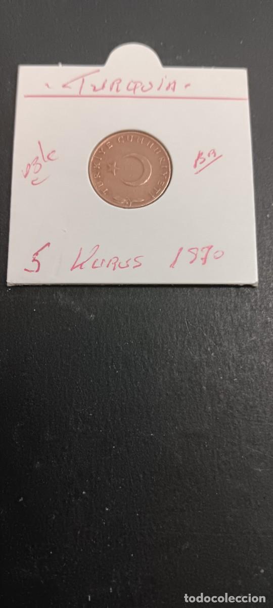 Monedas antiguas de Asia: TURQUIA 5 KURUS 1970 BC KM=890.2 (BRONCE)