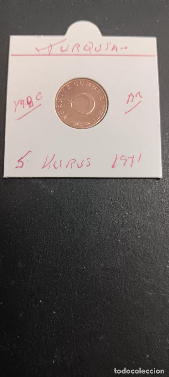 Monedas antiguas de Asia: TURQUIA 5 KURUS 1971 BC KM=890.2 (BRONCE)
