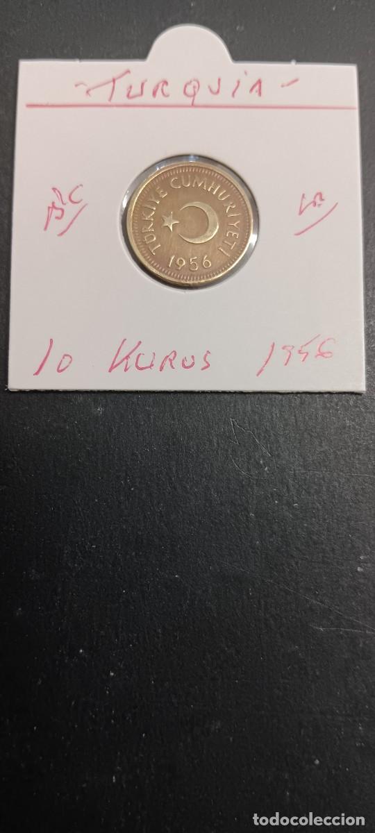Monedas antiguas de Asia: TURQUIA 10 KURUS 1956 BC KM=888 (LAT&Oacute;N)