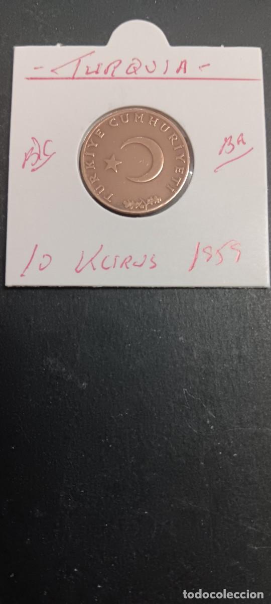 Monedas antiguas de Asia: TURQUIA 10 KURUS 1959 BC KM=891.1 (BRONCE)