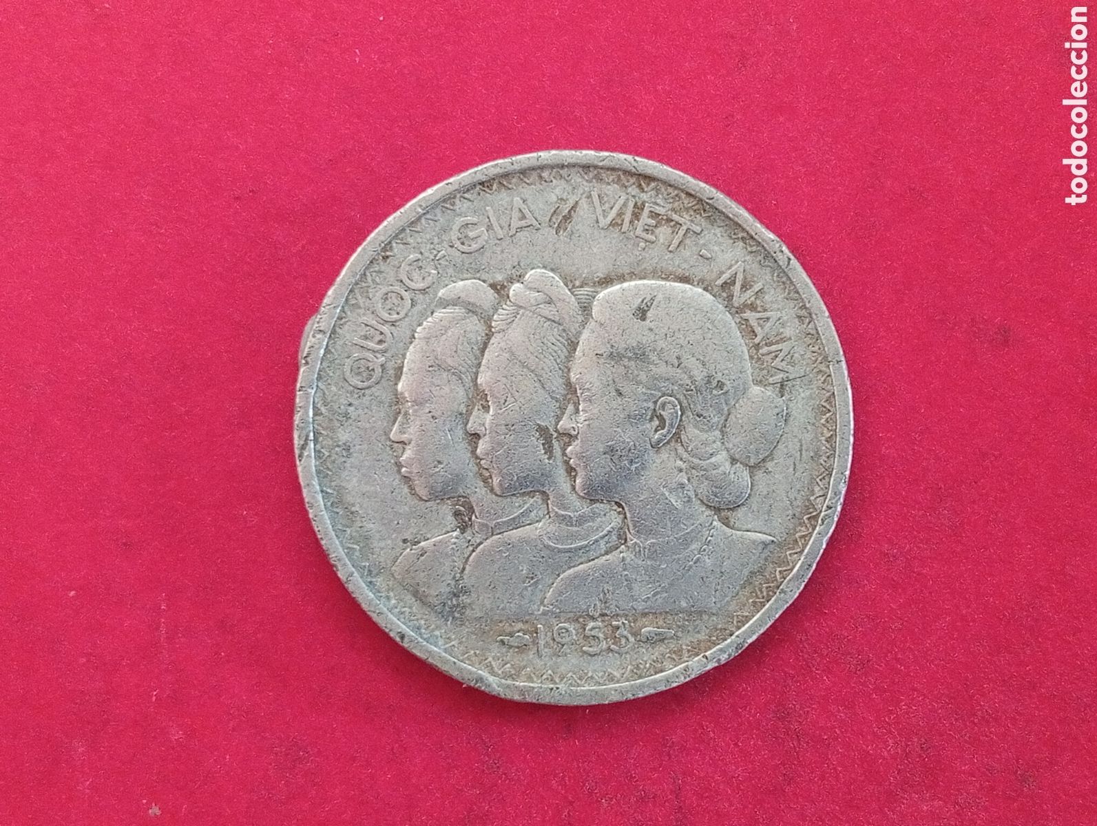 Monedas antiguas de Asia: 20 su de Vietnam 1953