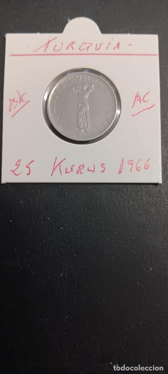 Monedas antiguas de Asia: TURQUIA 25 KURUS 1966 BC KM=892.2 (ACERO)