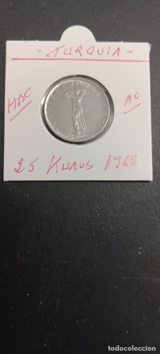Monedas antiguas de Asia: TURQUIA 25 KURUS 1968 MBC KM=892.3 (ACERO)