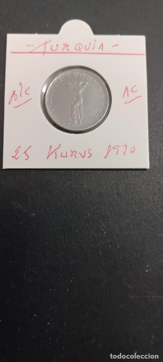 Monedas antiguas de Asia: TURQUIA 25 KURUS 1970 BC KM=892.3 (ACERO)