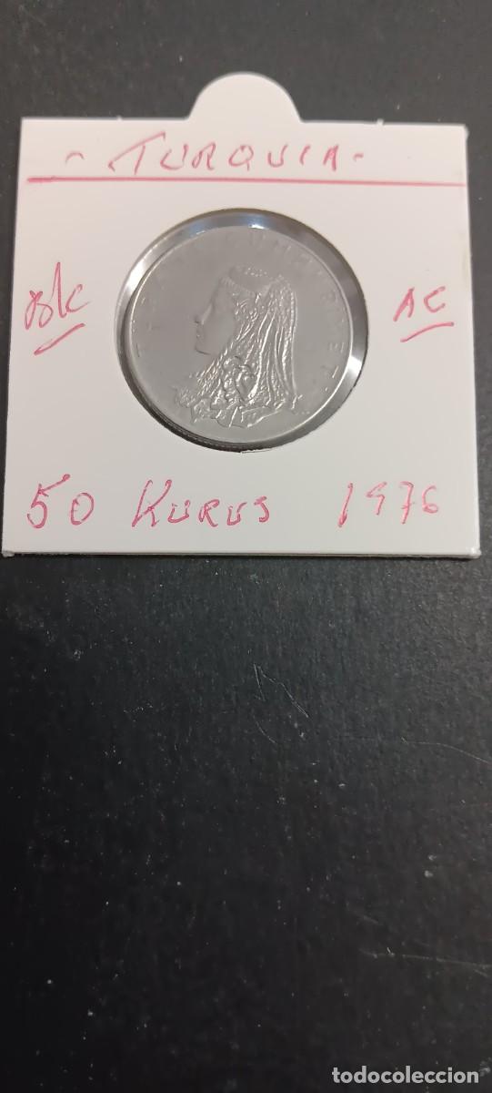 Monedas antiguas de Asia: TURQUIA 50 KURUS 1976 BC KM=899 (ACERO)