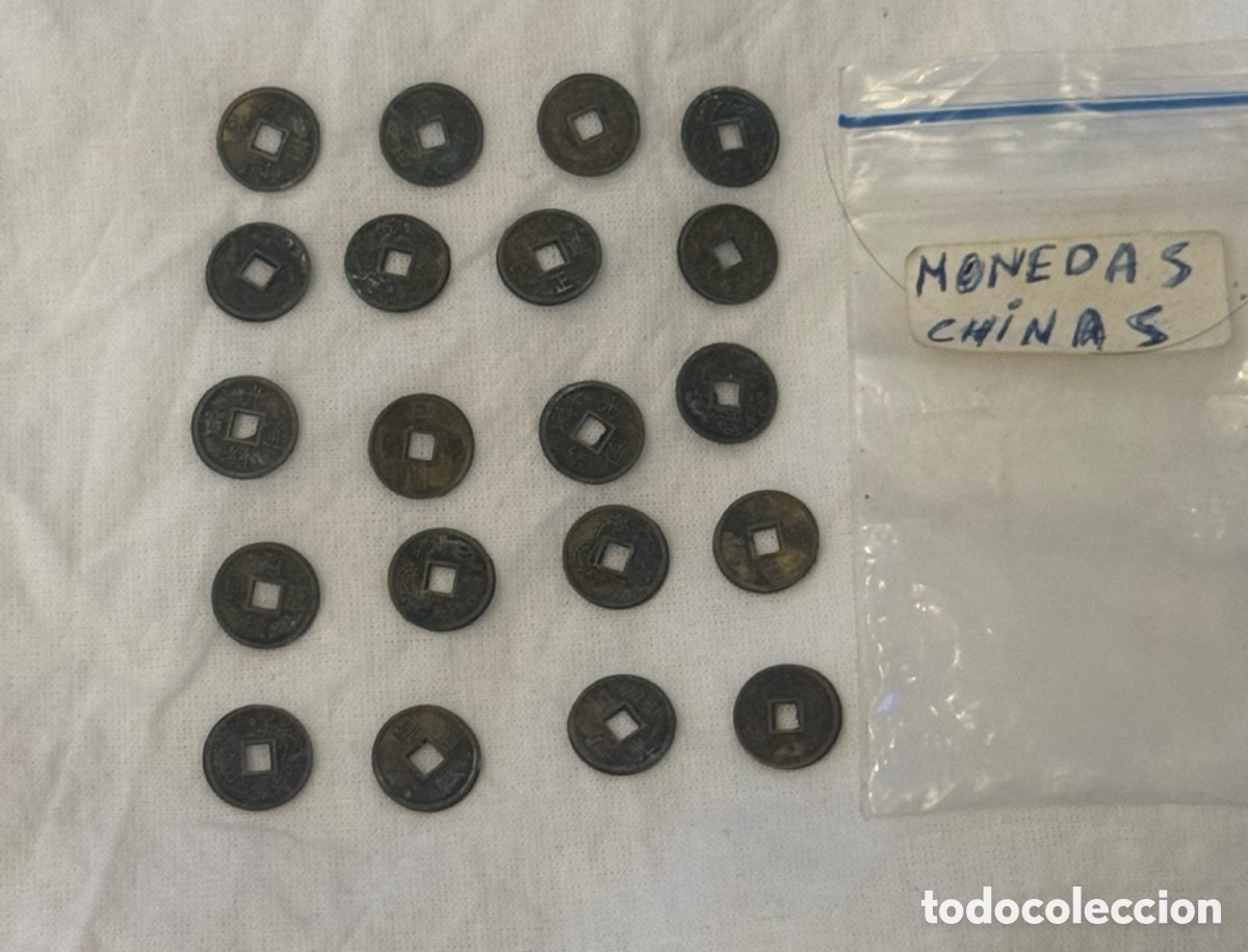 Monedas antiguas de Asia: Lote 20 monedas chinas antiguas &ndash; Dinast&iacute;a Qing, tipo Cash