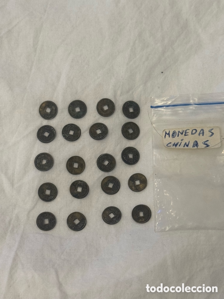 Monedas antiguas de Asia: Lote 20 monedas chinas antiguas &ndash; Dinast&iacute;a Qing, tipo Cash