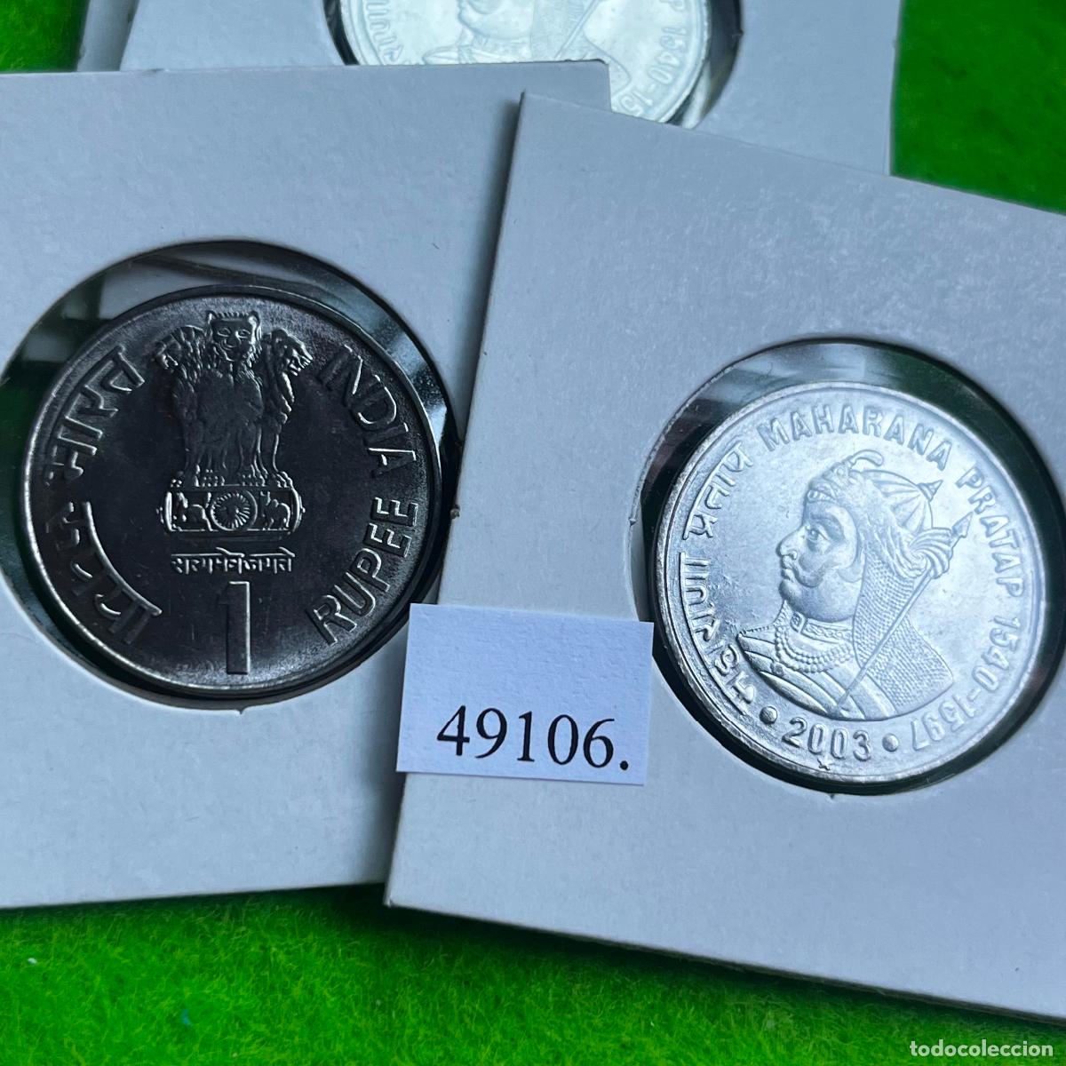 Monedas antiguas de Asia: India 1 rupia 2003, Hiderabad, Maharana Pratap, una moneda, 49106 7