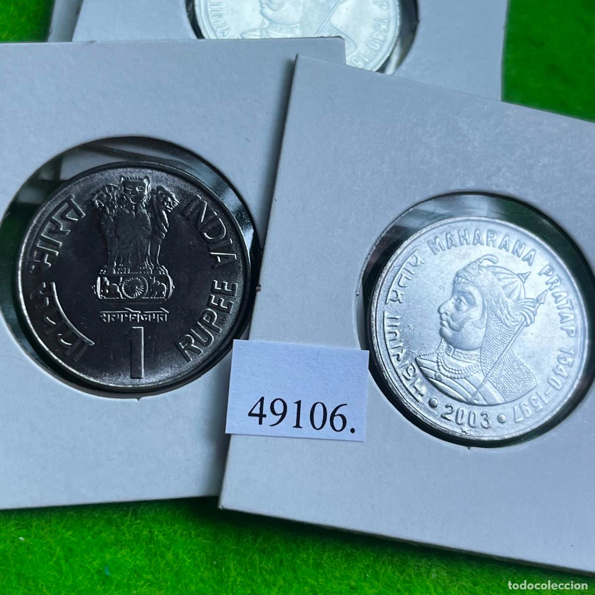 Monedas antiguas de Asia: India 1 rupia 2003, Hiderabad, Maharana Pratap, una moneda, 49106 5