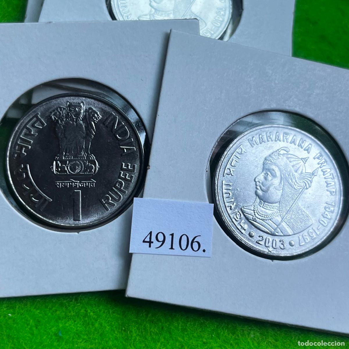 Monedas antiguas de Asia: India 1 rupia 2003, Hiderabad, Maharana Pratap, una moneda, 49106 2