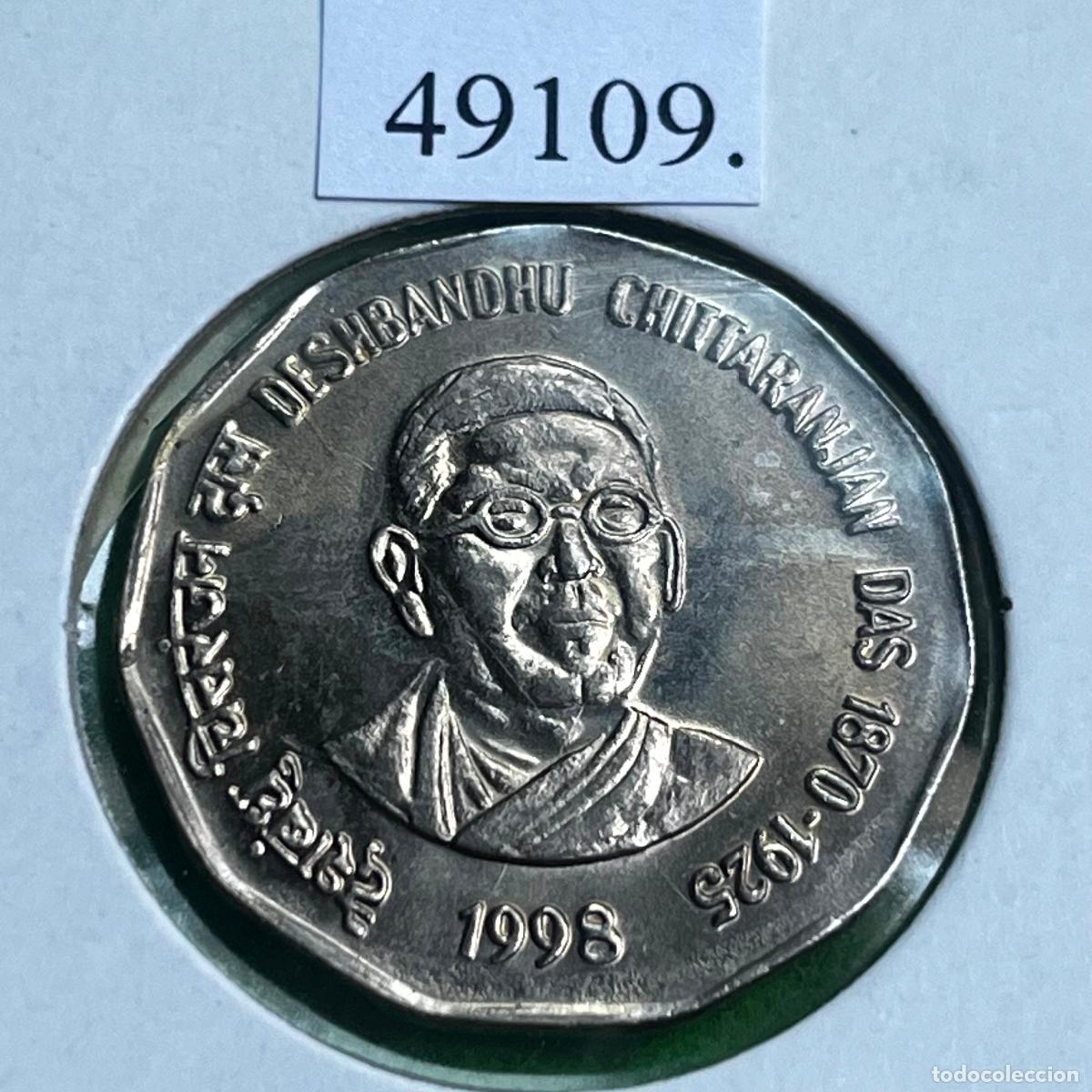 Monedas antiguas de Asia: India 2 rupias 1998 Bombay, Deshbandhu Chittaranjan Das,