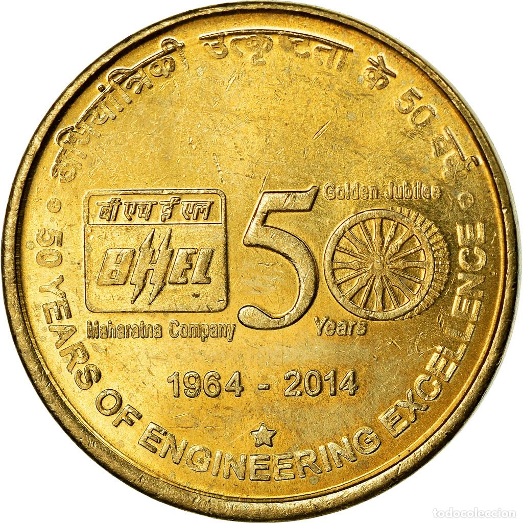Monedas antiguas de Asia: [#785840] Moneda, India, 5 Rupees, 2014, BHEL, SC, N&iacute;quel - lat&oacute;n