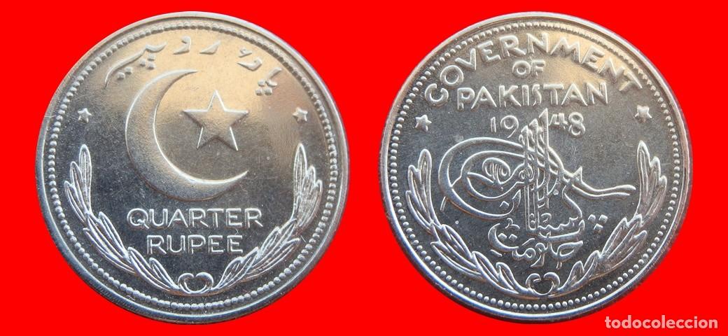 Monedas antiguas de Asia: 1/4 RUPIA 1948 SIN CIRCULAR PAKISTAN-9936SC
