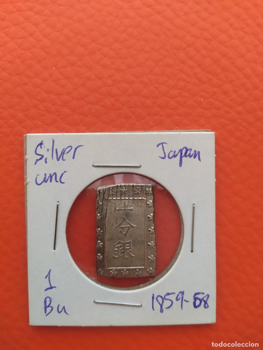 Monedas antiguas de Asia: MONEDA JAPONESA DE 1 BU DE PLATA.UNC.1859.