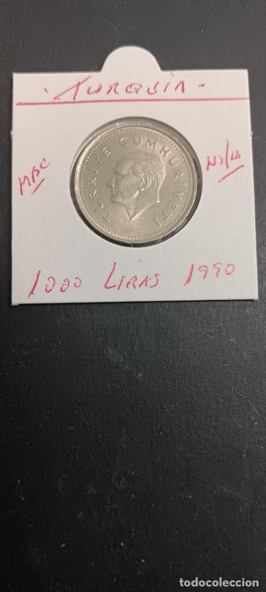 Monedas antiguas de Asia: TURQUIA(TURKIA) 1000 LIRAS 1990 MBC KM=997 (NIQUEL-LAT&Oacute;N)