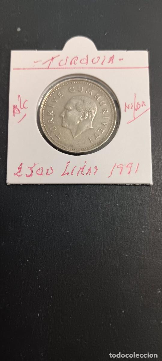 Monedas antiguas de Asia: TURQUIA(TURKIA) 2500 LIRAS 1991 BC KM=1015 (NIQUEL-LAT&Oacute;N)