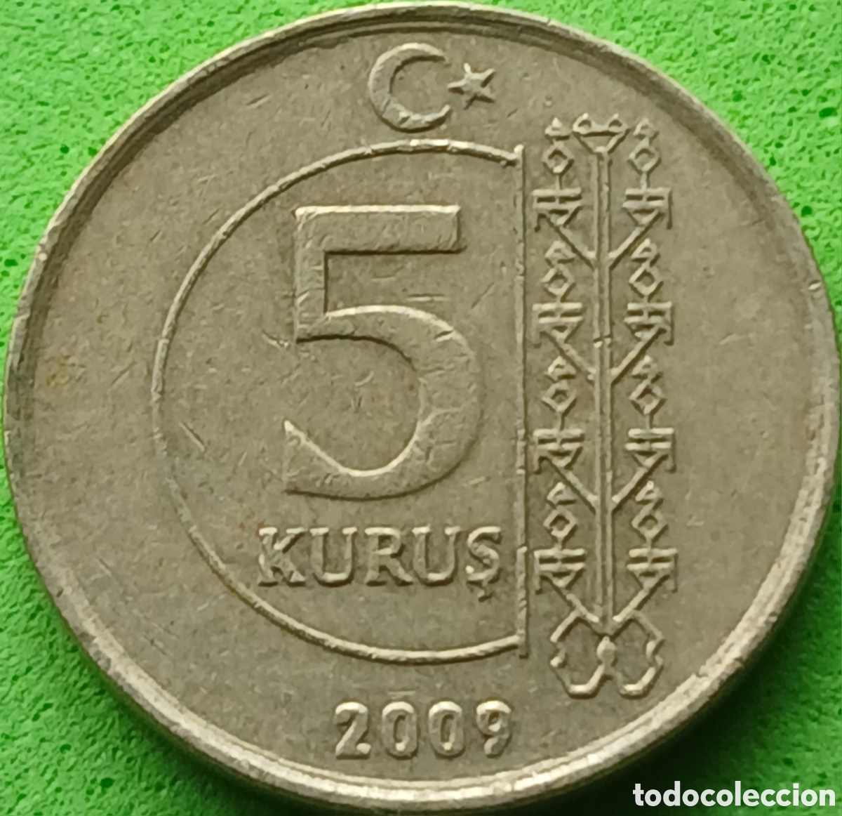 Monedas antiguas de Asia: Turqu&iacute;a 5 kurus 2009 km#1240