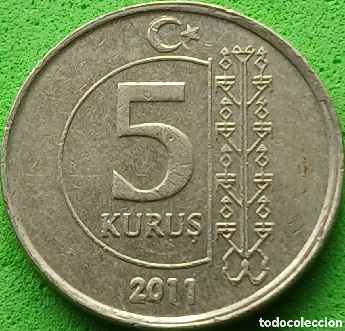 Monedas antiguas de Asia: Turqu&iacute;a 5 kurus 2011 km#1240