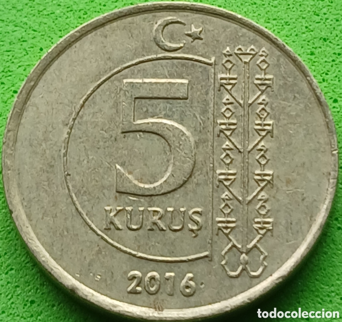 Monedas antiguas de Asia: Turqu&iacute;a 5 kurus 2016 km#1240