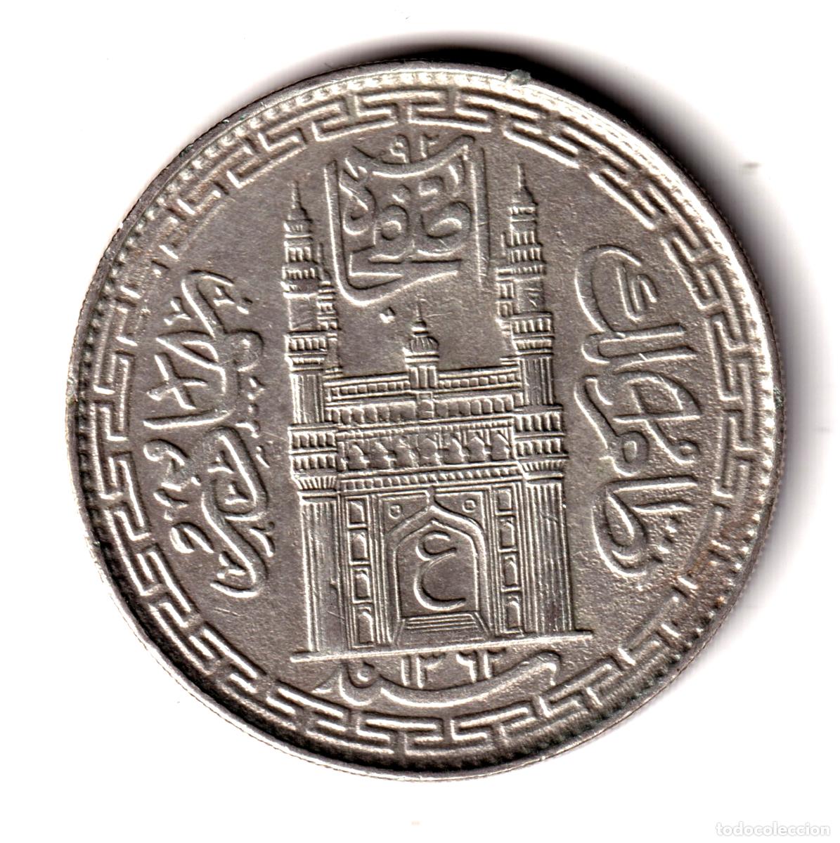 Monedas antiguas de Asia: INDIA 1 Rupia plata 1943 - 1 Rupee - Mir Usman Ali Khan 1362