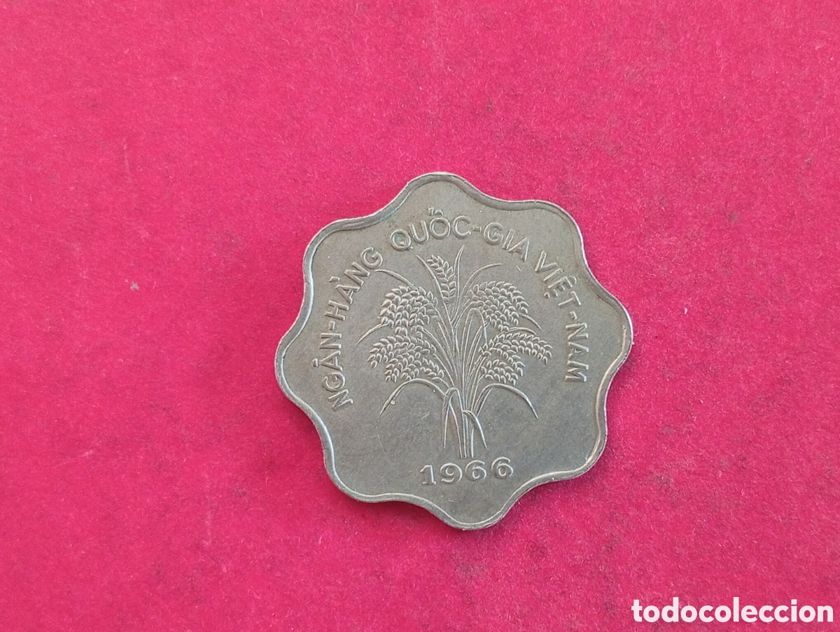 Monedas antiguas de Asia: 5 dong de Vietnam 1966 - Foto 2